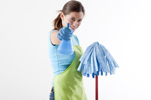 Technician preparing an oven cleaning appointment