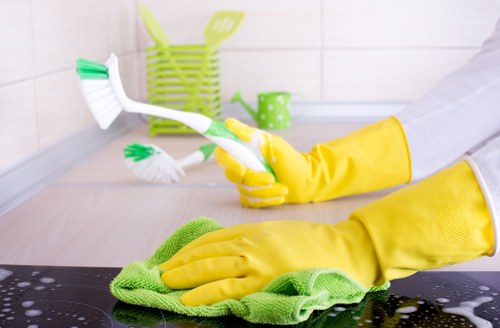 Professional cleaning equipment prepared for a Lambeth property service