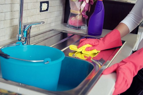 Professional oven cleaning tools and protective equipment