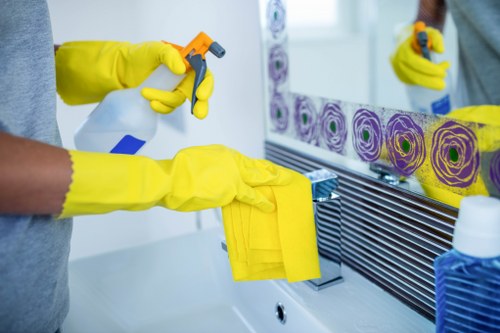 Cleaner removing grease and grime from a built-in oven in Lambeth
